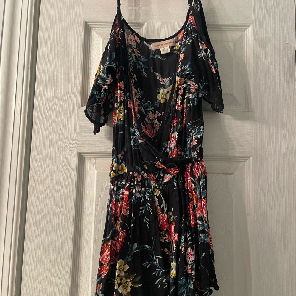 Band of Gypsies Black Floral Mini Dress